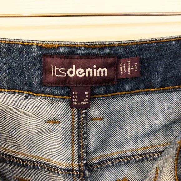 Its Denim Retro Wide Flare Blue Jeans - Size 6 Tall - Picture 6 of 7